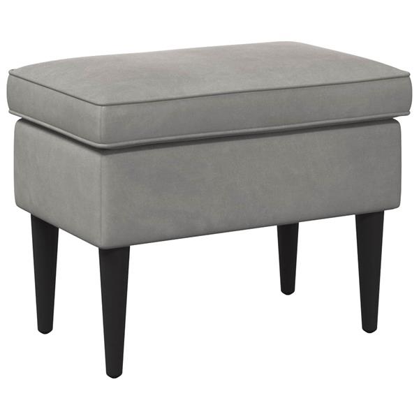 Grote foto vidaxl voetenbank lichtgrijs 55 x 35 x 41 cm fluweel huis en inrichting stoelen