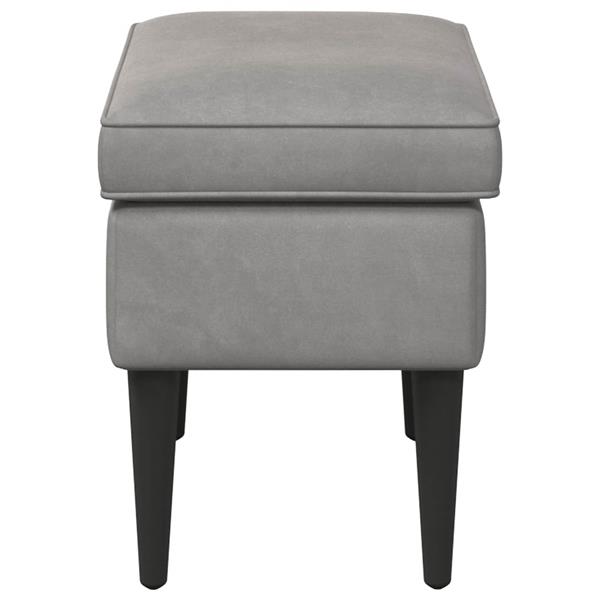 Grote foto vidaxl voetenbank lichtgrijs 55 x 35 x 41 cm fluweel huis en inrichting stoelen