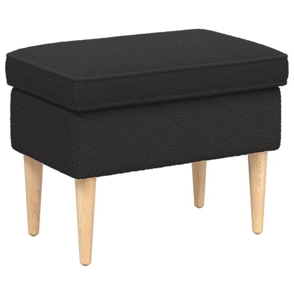 Grote foto vidaxl voetenbank zwart 55 x 35 x 41 cm boucl huis en inrichting stoelen