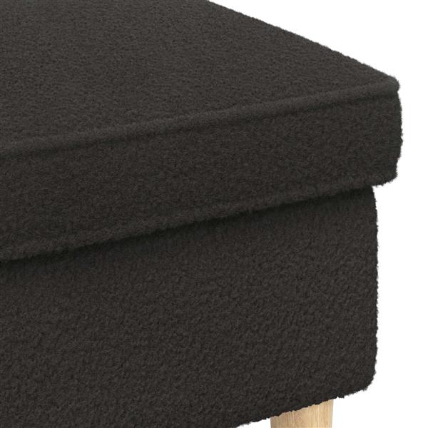 Grote foto vidaxl voetenbank zwart 55 x 35 x 41 cm boucl huis en inrichting stoelen