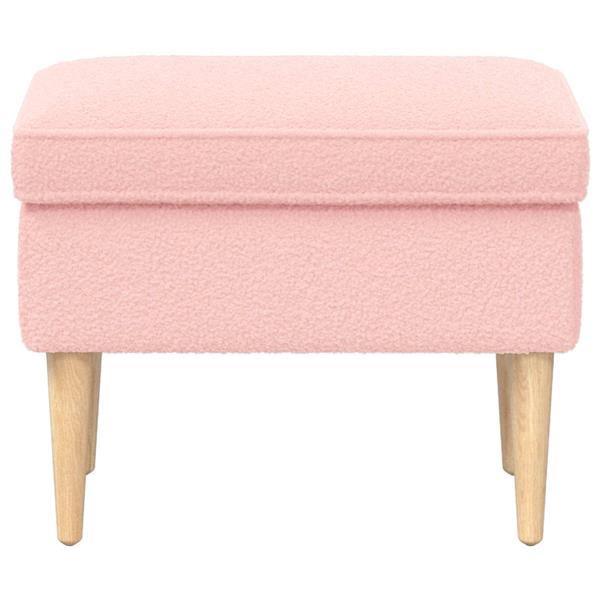 Grote foto vidaxl voetenbank roze 55 x 35 x 41 cm boucl huis en inrichting stoelen