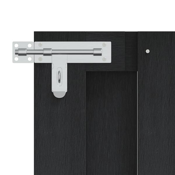 Grote foto vidaxl tuinpoort 100 x 60 cm wpc en aluminium zwart tuin en terras hekken en schuttingen