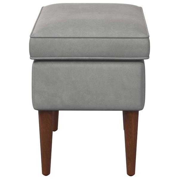Grote foto vidaxl voetenbank lichtgrijs 55 x 35 x 41 cm fluweel huis en inrichting stoelen