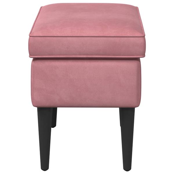 Grote foto vidaxl voetenbank roze 55 x 35 x 41 cm fluweel huis en inrichting stoelen