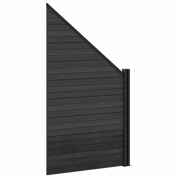 Grote foto vidaxl hekpaneel wpc en aluminium zwart tuin en terras hekken en schuttingen