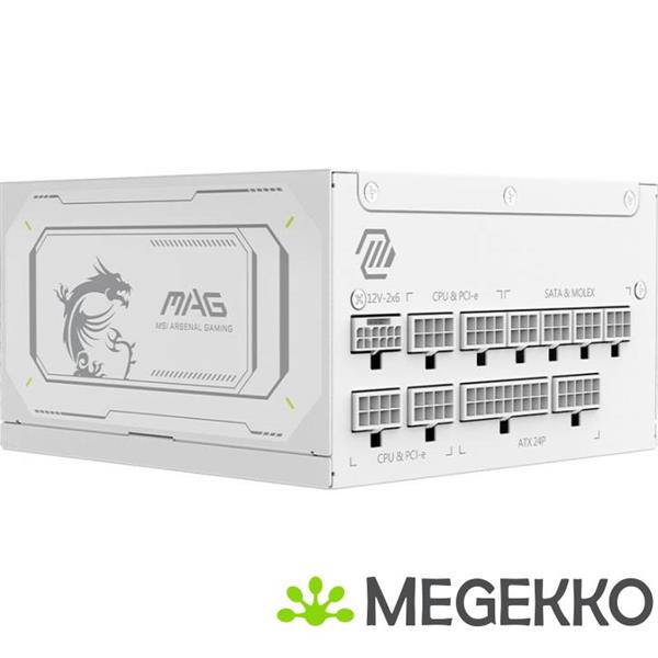Grote foto msi mag a1000gl pcie5 white power supply unit 1000 w 24 pin atx atx wit computers en software overige