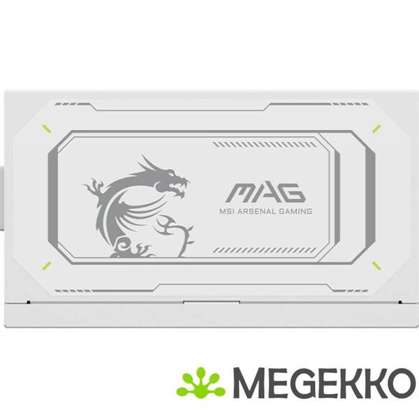 Grote foto msi mag a1000gl pcie5 white power supply unit 1000 w 24 pin atx atx wit computers en software overige