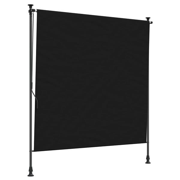 Grote foto vidaxl buiten rolgordijn zwart 150 x 270 cm tuin en terras overige tuin en terras