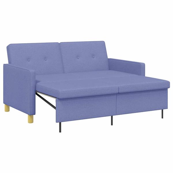 Grote foto vidaxl uittrekbare slaapbank jeans blauw stof huis en inrichting bankstellen