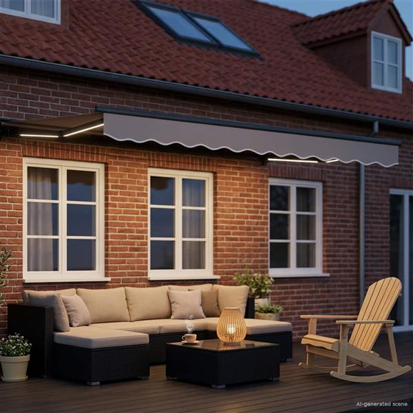 Grote foto vidaxl elektrisch zonnescherm frame met led antraciet 2 5 x 2 m tuin en terras overige tuin en terras