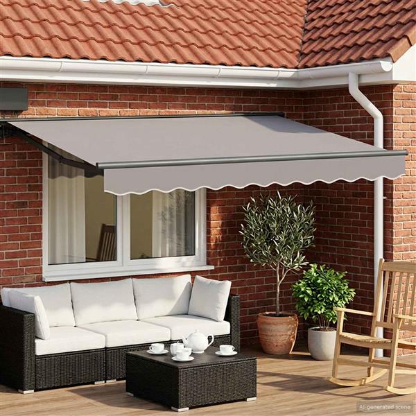 Grote foto vidaxl elektrisch zonnescherm frame met led antraciet 3 x 2 5 m tuin en terras overige tuin en terras