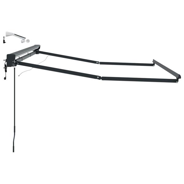 Grote foto vidaxl elektrisch zonnescherm frame met led antraciet 3 x 2 5 m tuin en terras overige tuin en terras