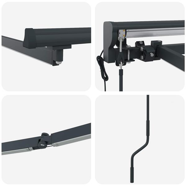 Grote foto vidaxl elektrisch zonnescherm frame met led antraciet 3 x 2 5 m tuin en terras overige tuin en terras