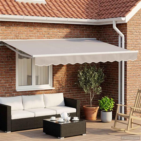Grote foto vidaxl elektrisch zonnescherm frame met led wit 3 x 2 m aluminium tuin en terras overige tuin en terras