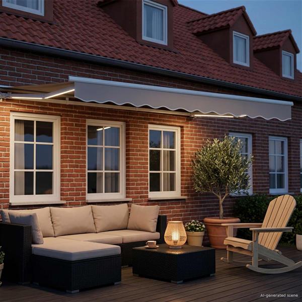 Grote foto vidaxl elektrisch zonnescherm frame met led wit 3 x 2 m aluminium tuin en terras overige tuin en terras