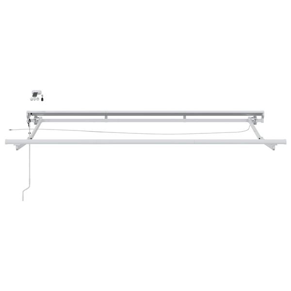 Grote foto vidaxl elektrisch zonnescherm frame met led wit 3 x 2 m aluminium tuin en terras overige tuin en terras