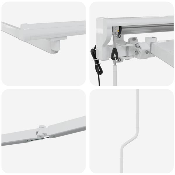 Grote foto vidaxl elektrisch zonnescherm frame met led wit 3 x 2 m aluminium tuin en terras overige tuin en terras