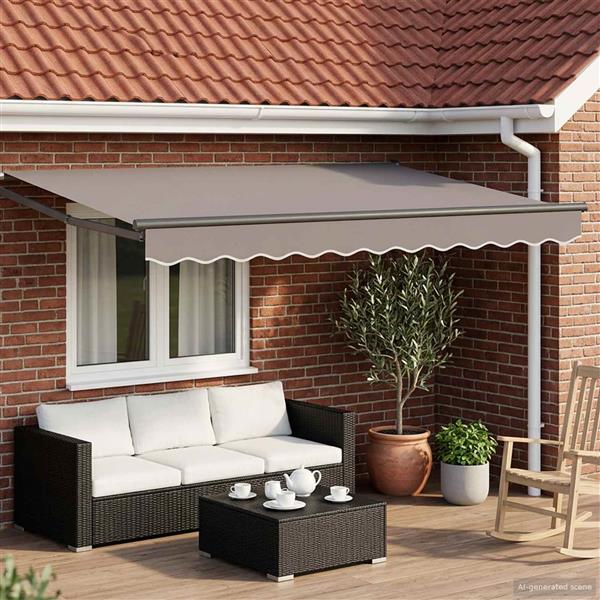 Grote foto vidaxl elektrisch uitschuifbaar zonnescherm frame antracietkleurig tuin en terras overige tuin en terras