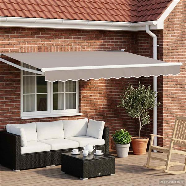 Grote foto vidaxl elektrisch uitschuifbaar zonnescherm frame wit 3 x 2 5 m staal tuin en terras overige tuin en terras