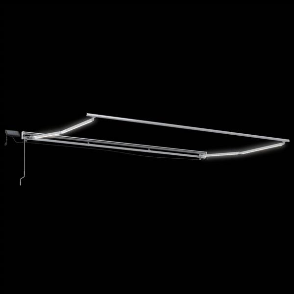 Grote foto vidaxl handmatige luifelhouder met led wit 5 3 5 m aluminium tuin en terras overige tuin en terras
