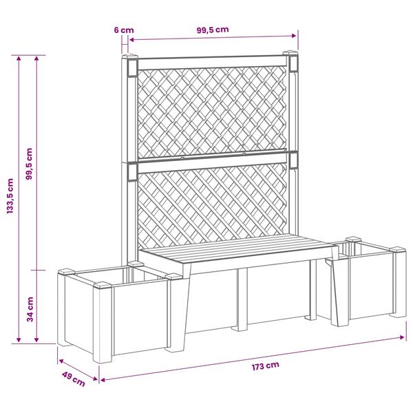 Grote foto vidaxl tuinstoel kopenhagen wit 173 x 49 x 135 5 cm pp tuin en terras overige tuin en terras