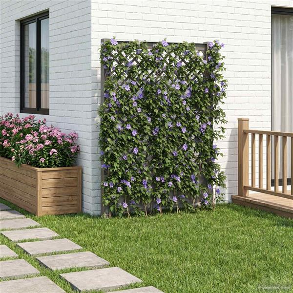 Grote foto vidaxl trellis met spike grijs 99 x 6 x 165 cm pp tuin en terras overige tuin en terras