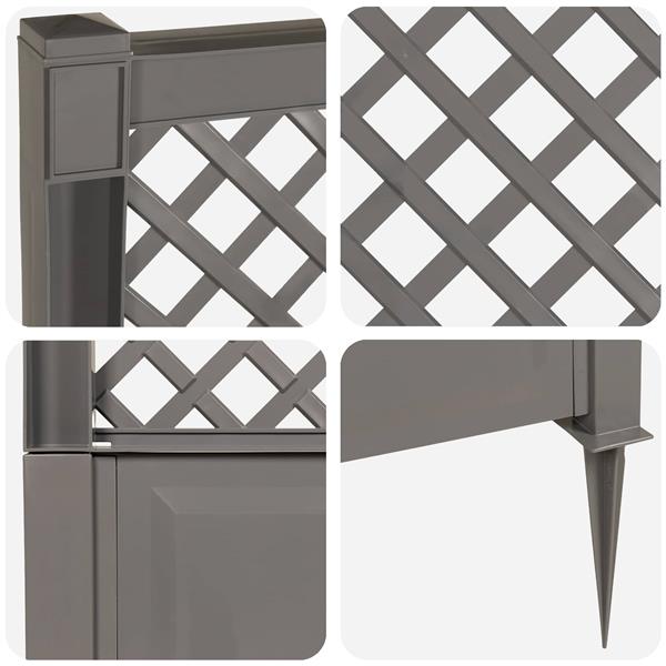 Grote foto vidaxl trellis met spike grijs 43 x 6 x 165 cm pp tuin en terras overige tuin en terras