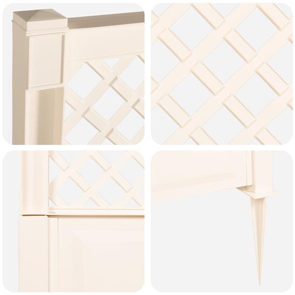 Grote foto vidaxl trellis met spike wit 43 x 6 x 165 cm pp tuin en terras overige tuin en terras