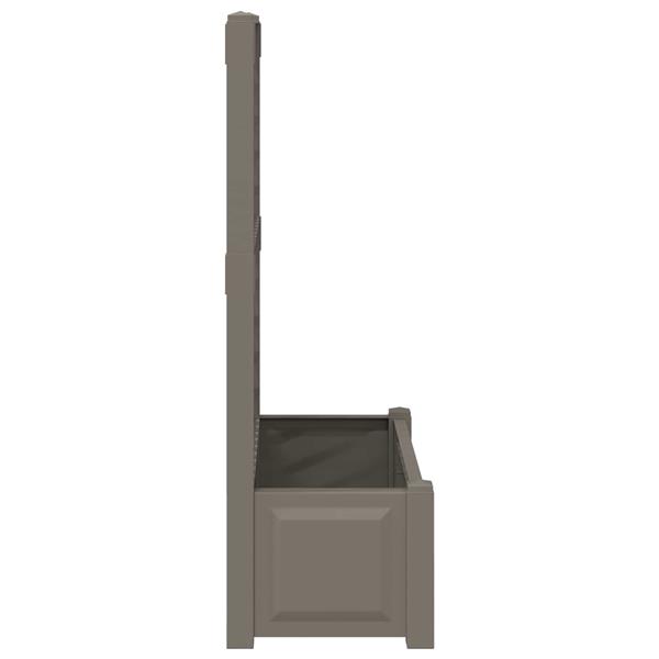 Grote foto vidaxl grote plantenbak met trellis grijs 99 5 x 43 x 133 5 cm pp tuin en terras overige tuin en terras