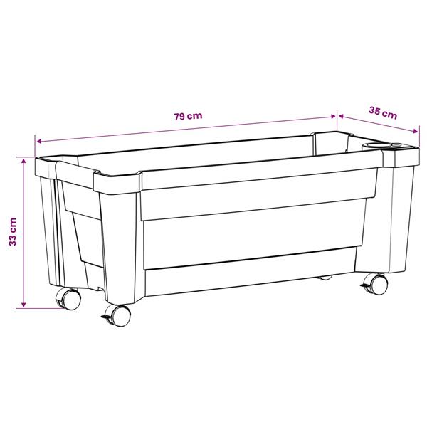 Grote foto vidaxl calypso plantenbak met wielen antracietkleurig 79 x 35 x 33 cm tuin en terras overige tuin en terras