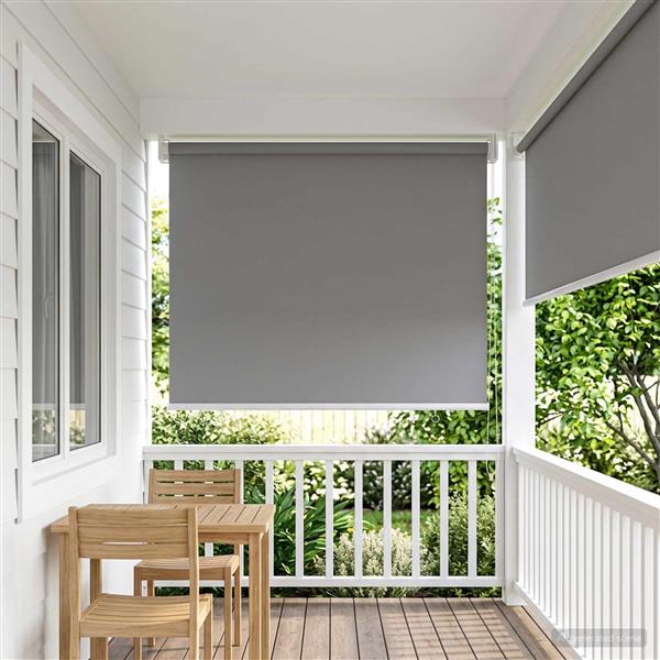 Grote foto vidaxl buitenrolgordijn uv bescherming lichtgrijs 100 x 140 cm huis en inrichting gordijnen en lamellen