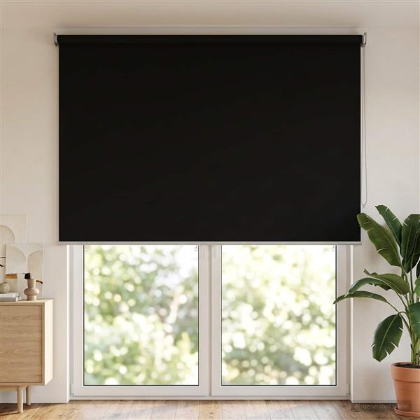 Grote foto vidaxl buitenrolgordijn uv bescherming zwart 180 x 230 cm huis en inrichting gordijnen en lamellen