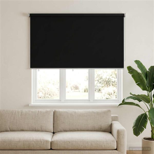 Grote foto vidaxl buitenrolgordijn uv bescherming zwart 200 x 140 cm huis en inrichting gordijnen en lamellen