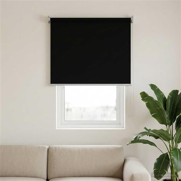 Grote foto vidaxl buitenrolgordijn uv bescherming zwart 100 x 140 cm huis en inrichting gordijnen en lamellen