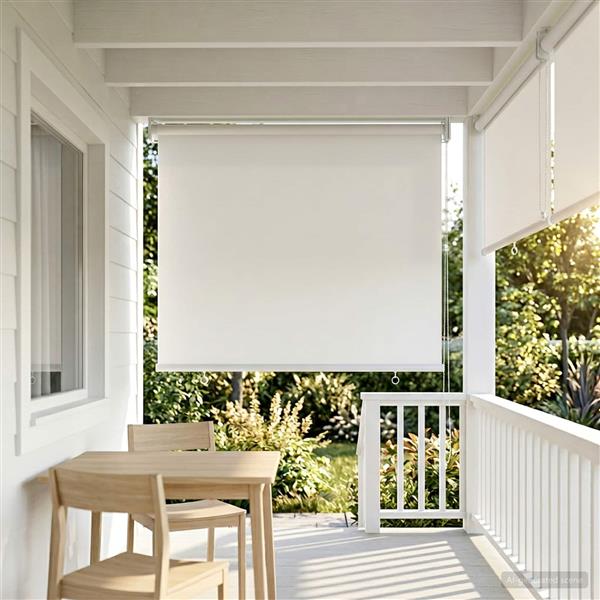 Grote foto vidaxl buitenrolgordijn uv bescherming wit 100 x 140 cm huis en inrichting gordijnen en lamellen