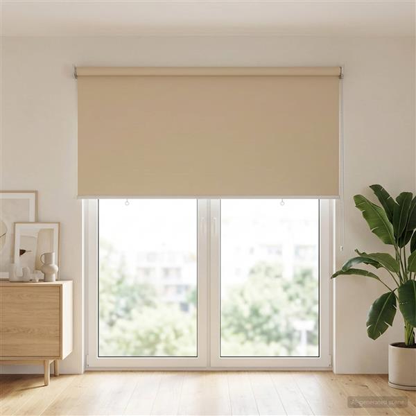 Grote foto vidaxl buitenrolgordijn uv bescherming beige 100 x 230 cm huis en inrichting gordijnen en lamellen