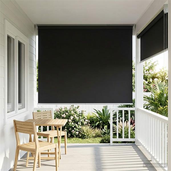 Grote foto vidaxl buitenrolgordijn uv bescherming antracietkleurig 100 x 230 cm huis en inrichting gordijnen en lamellen