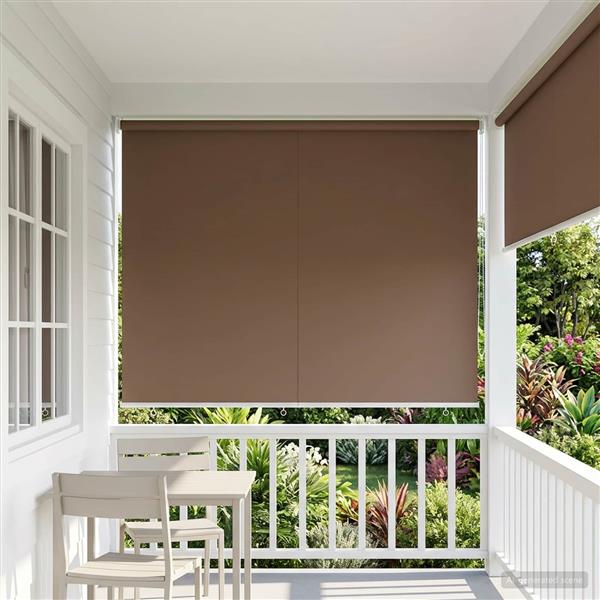 Grote foto vidaxl buitenrolgordijn uv bescherming taupe 200 x 140 cm huis en inrichting gordijnen en lamellen