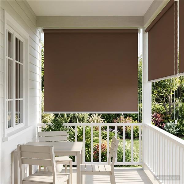 Grote foto vidaxl buitenrolgordijn uv bescherming taupe 100 x 140 cm huis en inrichting gordijnen en lamellen