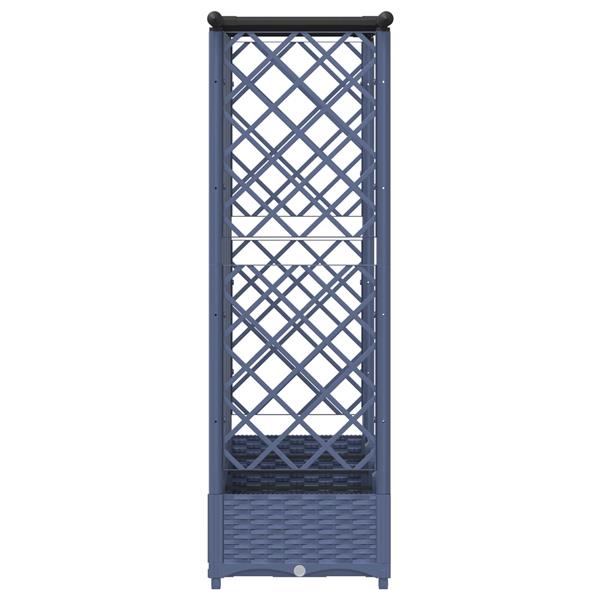 Grote foto vidaxl verhoogd bed met trellis en dak grijs 202 5 x 40 x 121 cm pp tuin en terras overige tuin en terras