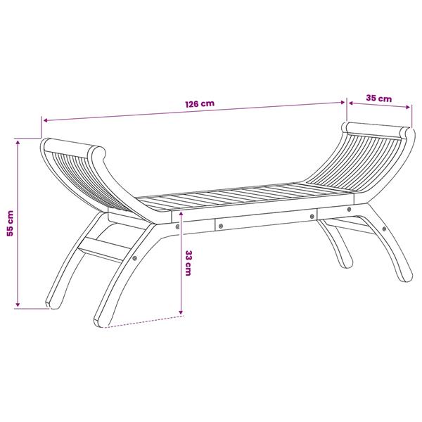 Grote foto vidaxl tuinbank 2 zits 126 cm massief teakhout naturel tuin en terras tuinmeubelen