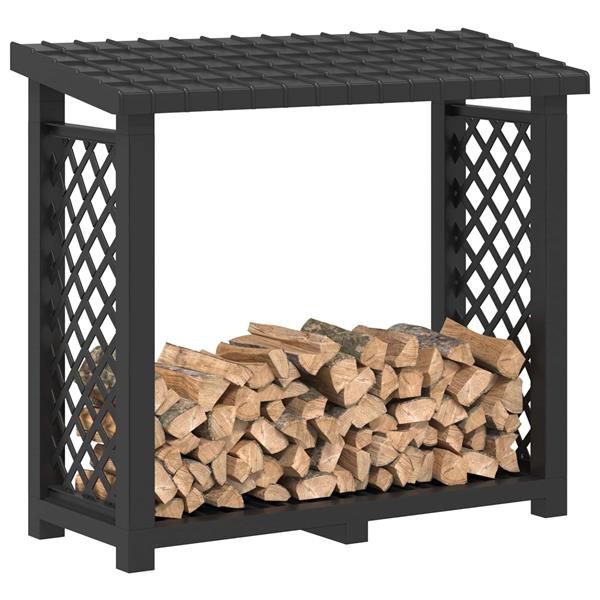 Grote foto vidaxl brandhoutrek antracietkleurig 114 x 46 x 101 cm pp tuin en terras overige tuin en terras