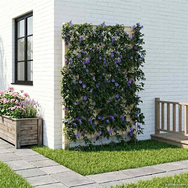 Grote foto vidaxl trellis met spike wit 99 x 6 x 165 cm pp tuin en terras overige tuin en terras