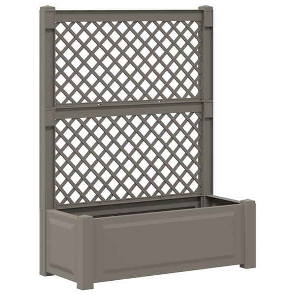 Grote foto vidaxl grote plantenbak met trellis 2 pcs grijs 143 x 143 x 133 5 cm tuin en terras overige tuin en terras