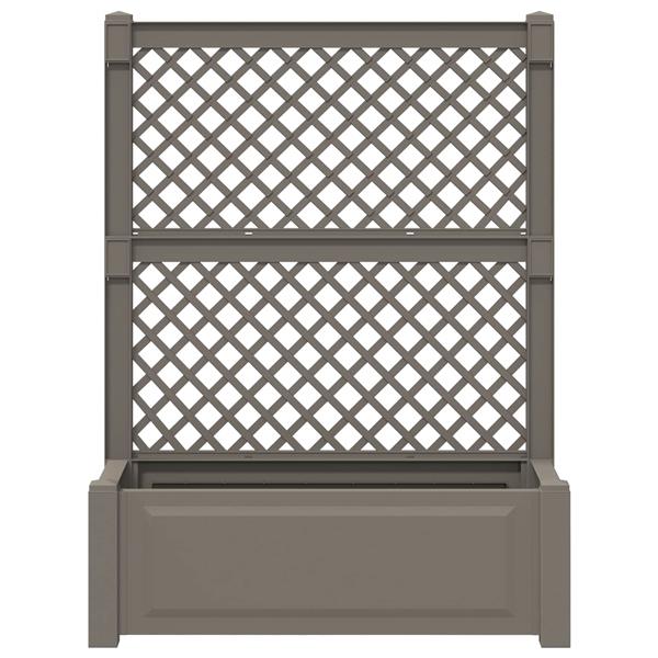 Grote foto vidaxl grote plantenbak met trellis 2 pcs grijs 143 x 143 x 133 5 cm tuin en terras overige tuin en terras