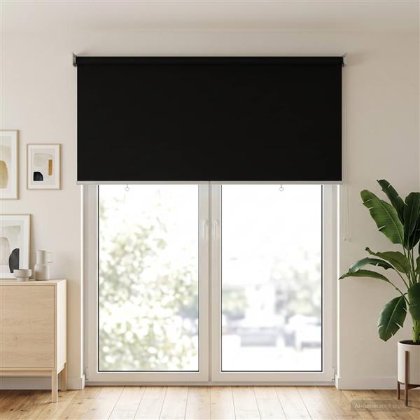 Grote foto vidaxl buitenrolgordijn uv bescherming zwart 100 x 230 cm huis en inrichting gordijnen en lamellen