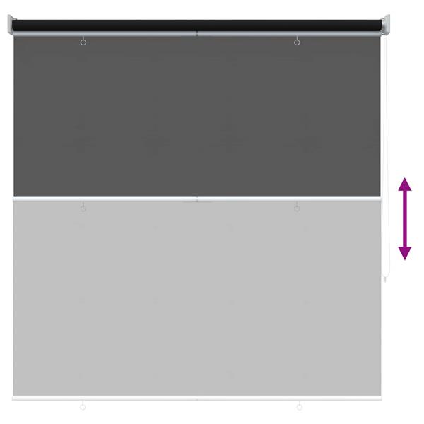 Grote foto vidaxl buitenrolgordijn uv bescherming zwart 100 x 230 cm huis en inrichting gordijnen en lamellen