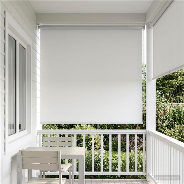 Grote foto vidaxl buitenrolgordijn uv bescherming wit 100 x 230 cm huis en inrichting gordijnen en lamellen