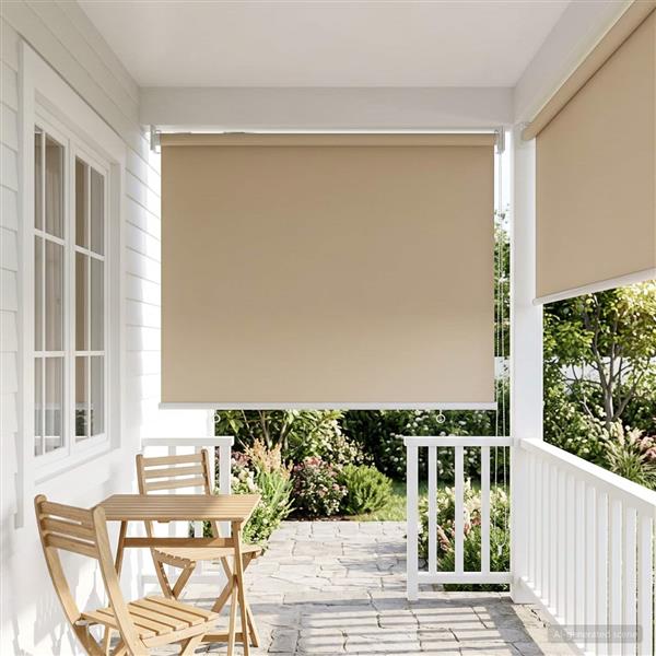 Grote foto vidaxl buitenrolgordijn uv bescherming beige 100 x 140 cm huis en inrichting gordijnen en lamellen