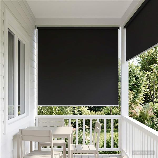 Grote foto vidaxl buitenrolgordijn uv bescherming antracietkleurig 200 x 140 cm huis en inrichting gordijnen en lamellen